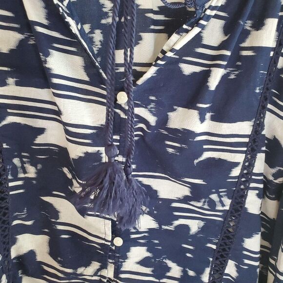 Lane Bryant Womens Top Blue 22/24 Boho Peasant Plus Size 2X - Picture 8 of 9